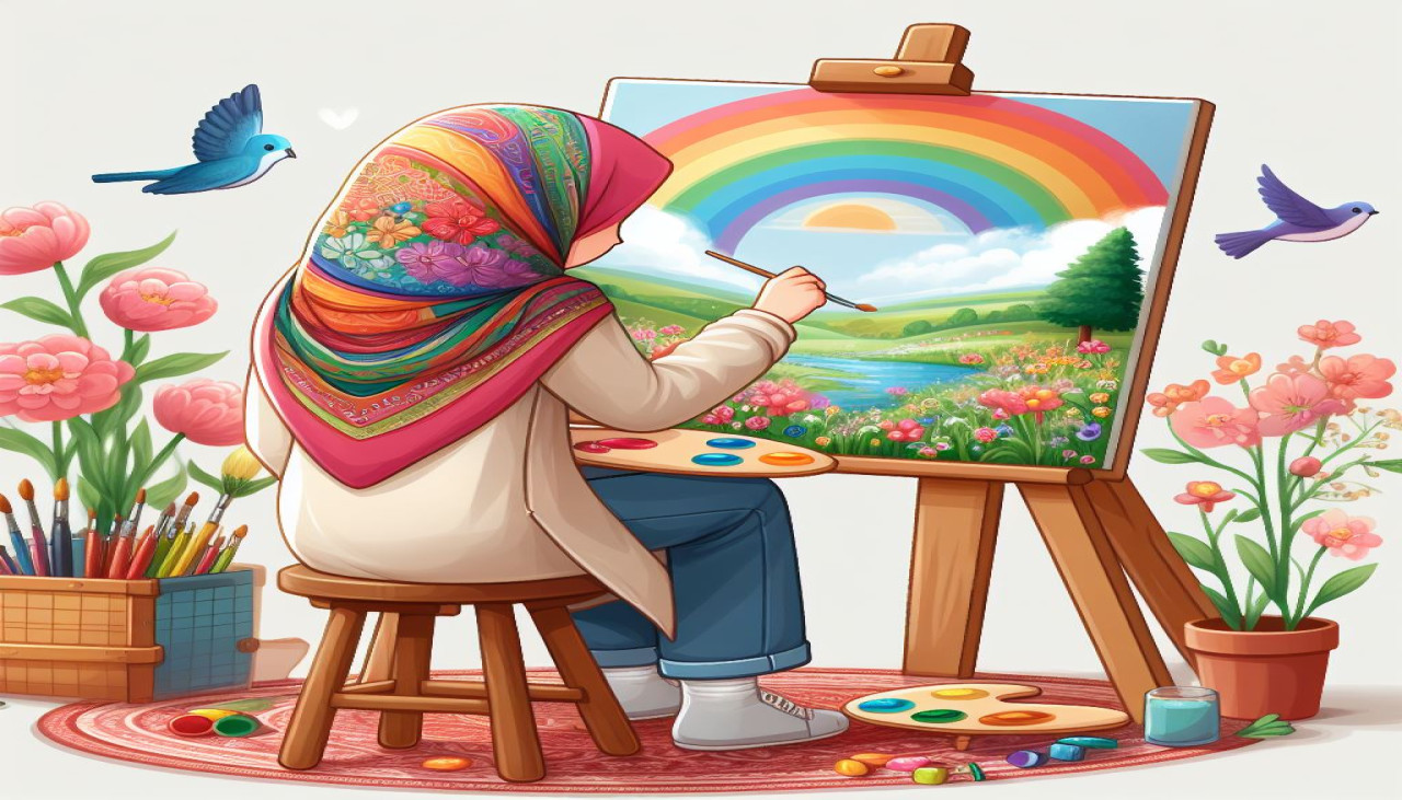 عتابات القدر...استخدامت موهبتها في الرسم لمساعدة عائلتها