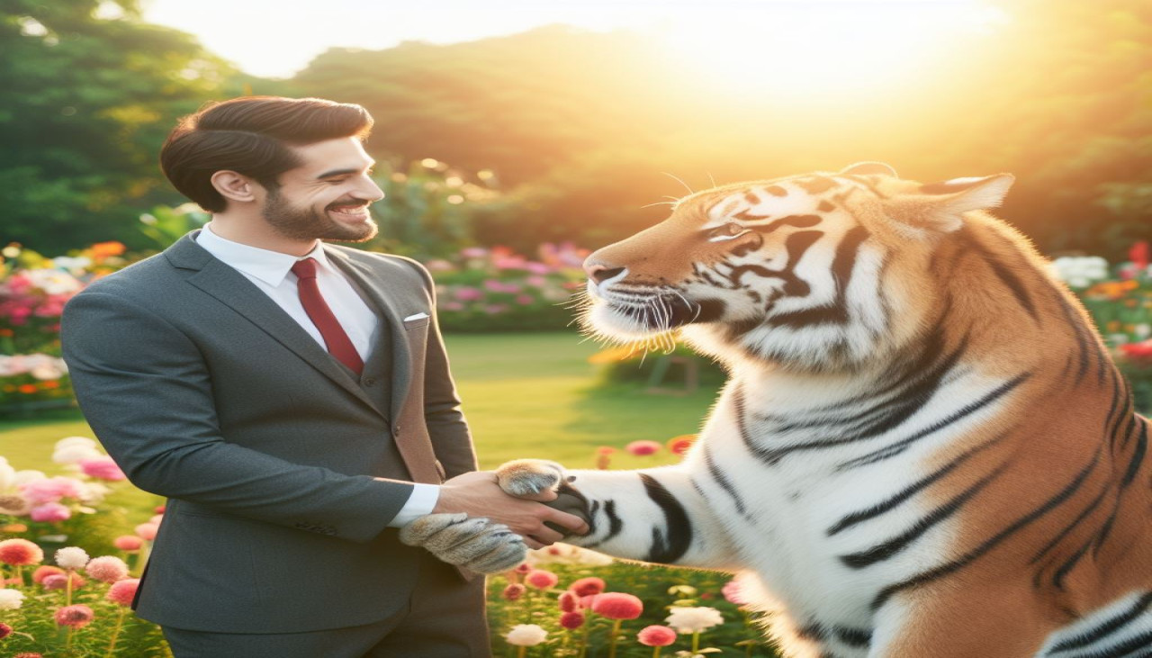 صداقة لا تُقهر: الرابطة غير العادية بين الإنسان والنمر